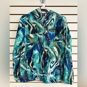 Patagonia Light & Variable Hoody Marbled Look Zip Up Windbreaker Blue Size XS